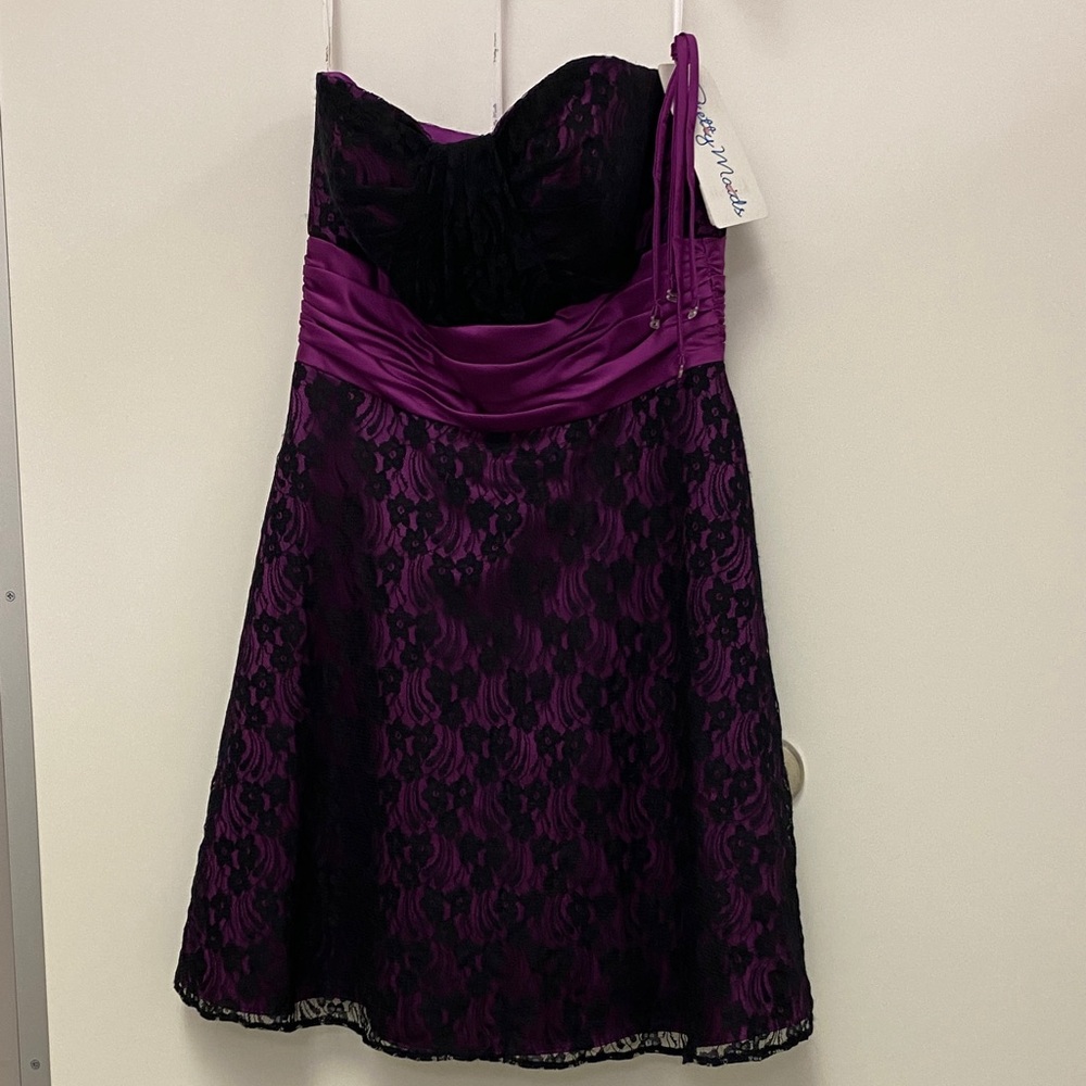 Purple and Black Lace Dress